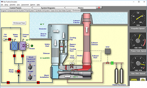 Тренажер &quot;Gas Turbine Simulator&quot; машинного отделения судна с газотурбинной установкой